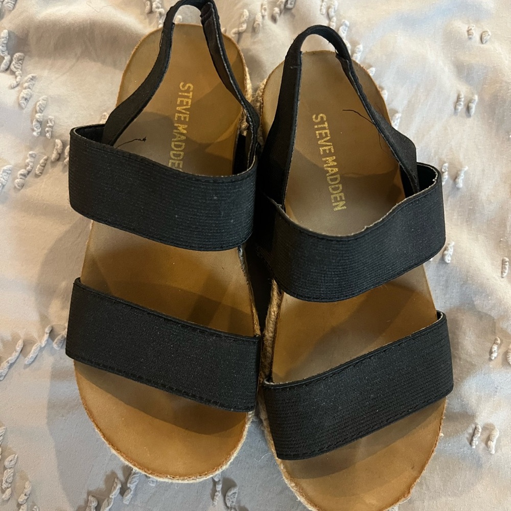 Steve Madden Black Strappy Sandals